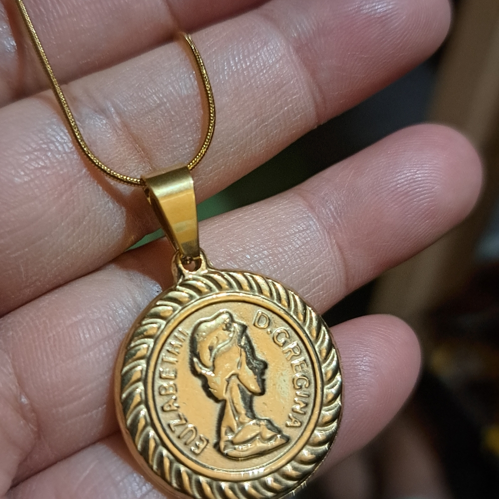 Gold-Tone Coin Pendant Necklace - Women Jewelry